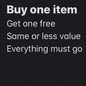 Buy one item and message me the one you’d like